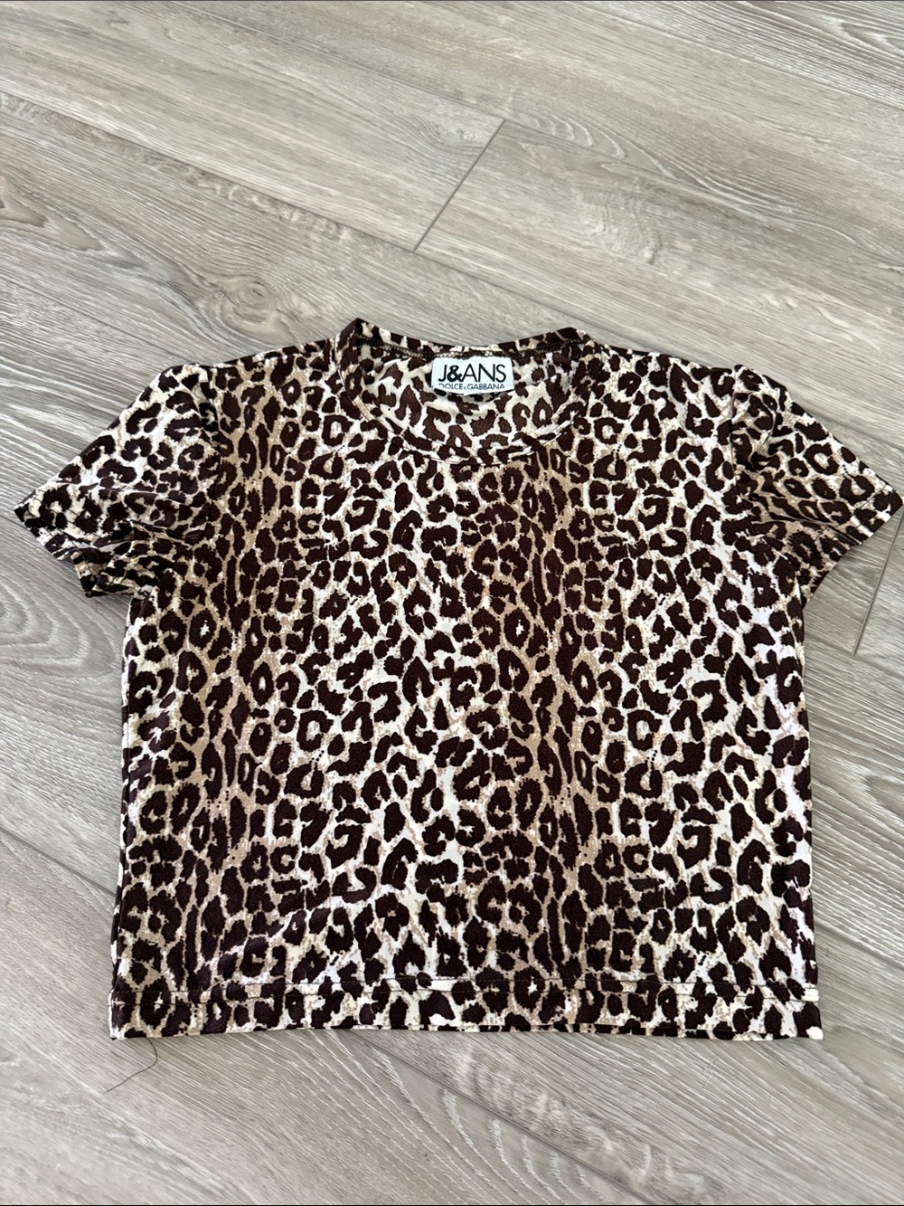 Dolce & Gabbana Vintage Cheetah Print Crop Top, Sz M